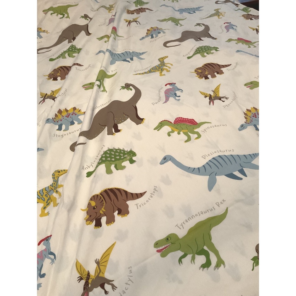 Dinosaur Print Zippered Duvet Cover Reversible Footprint Pattern Kids Bedding - Picture 2 of 5